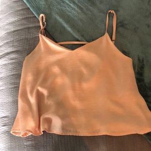 Flowy silk peach tank